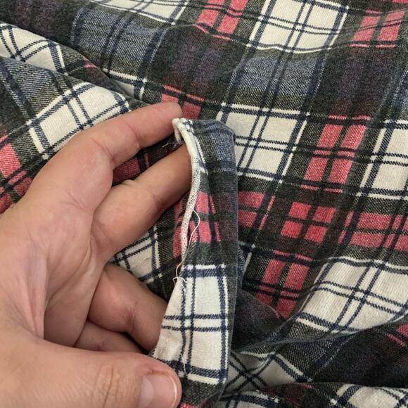 Plaid Drawstring Waist Pullover Hoodie Top Women's Approx Size Medium - Picture 7 of 8